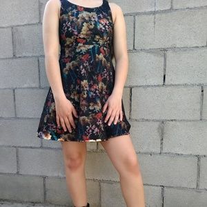 Marciano skater black floral dress